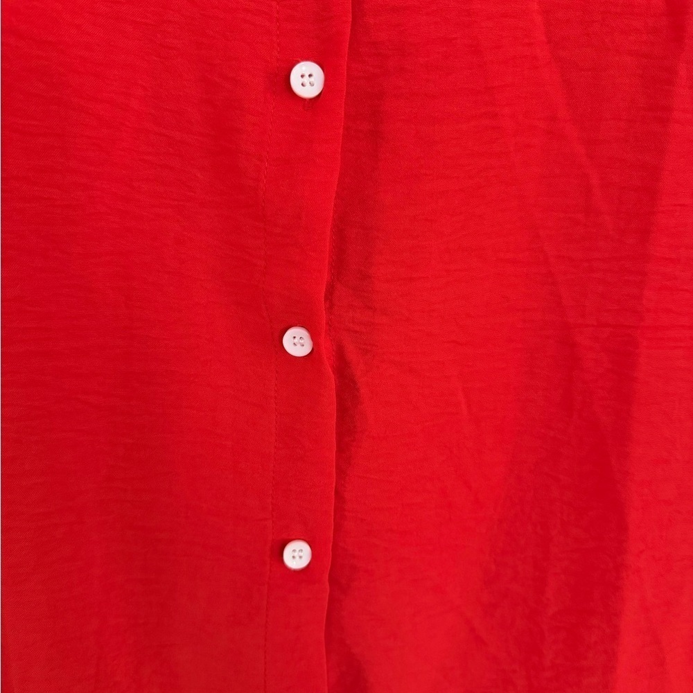 Scarlet Ruffle Sleeve Button-Down Shirt, Size Large - Picture 2 of 5